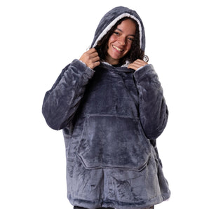 Sweat Plaid à Capuche Sherpa Oversize