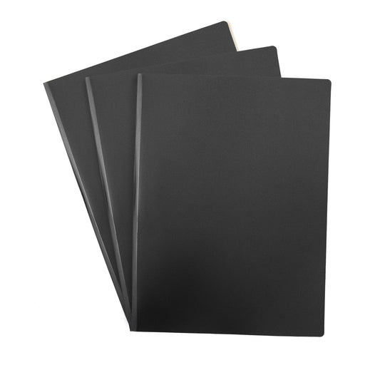 Mintra Lot de 3 Protège-documents - Polypropylène - Premium - Noir