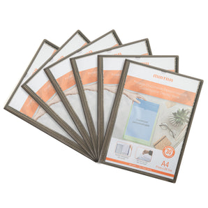 Mintra Set of 6 Document Protectors - Polypropylene - Customizable - Black