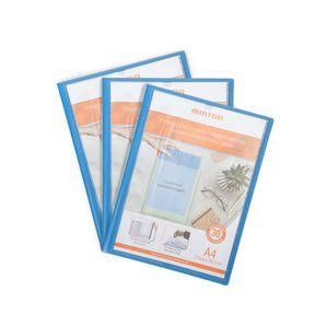 Mintra Set of 3 Document Protectors - Polypropylene - Customizable - Blue