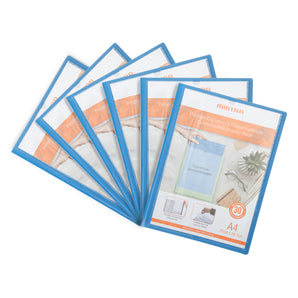 Mintra Set of 6 Document Protectors - Polypropylene - Customizable - Blue