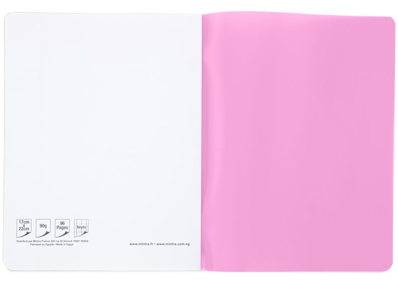 Mintra Cahiers 17X22 - Agrafé - Grands carreaux Seyès - Couverture plastique