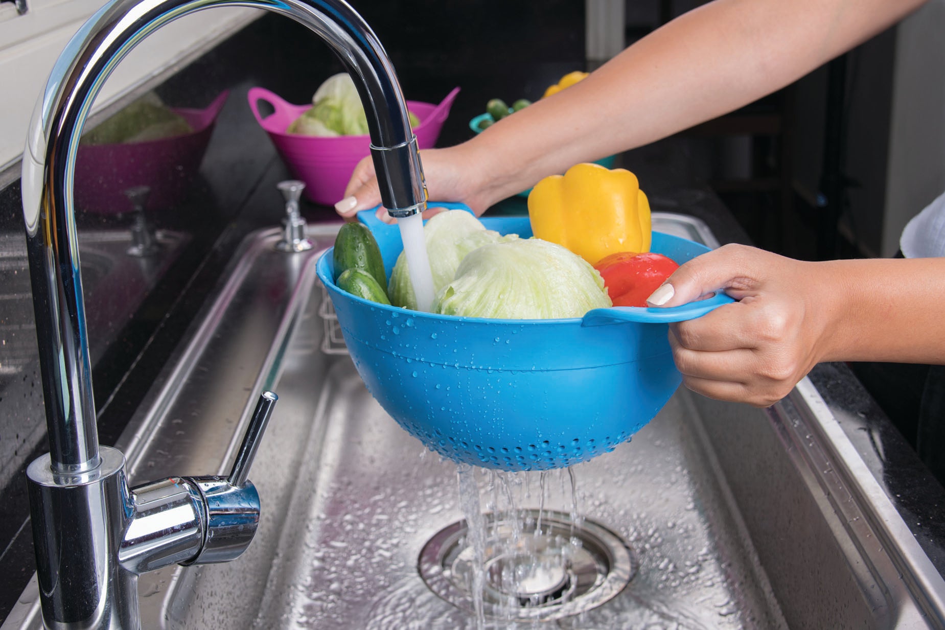 Mintra Plastic Colander - Pack of 3