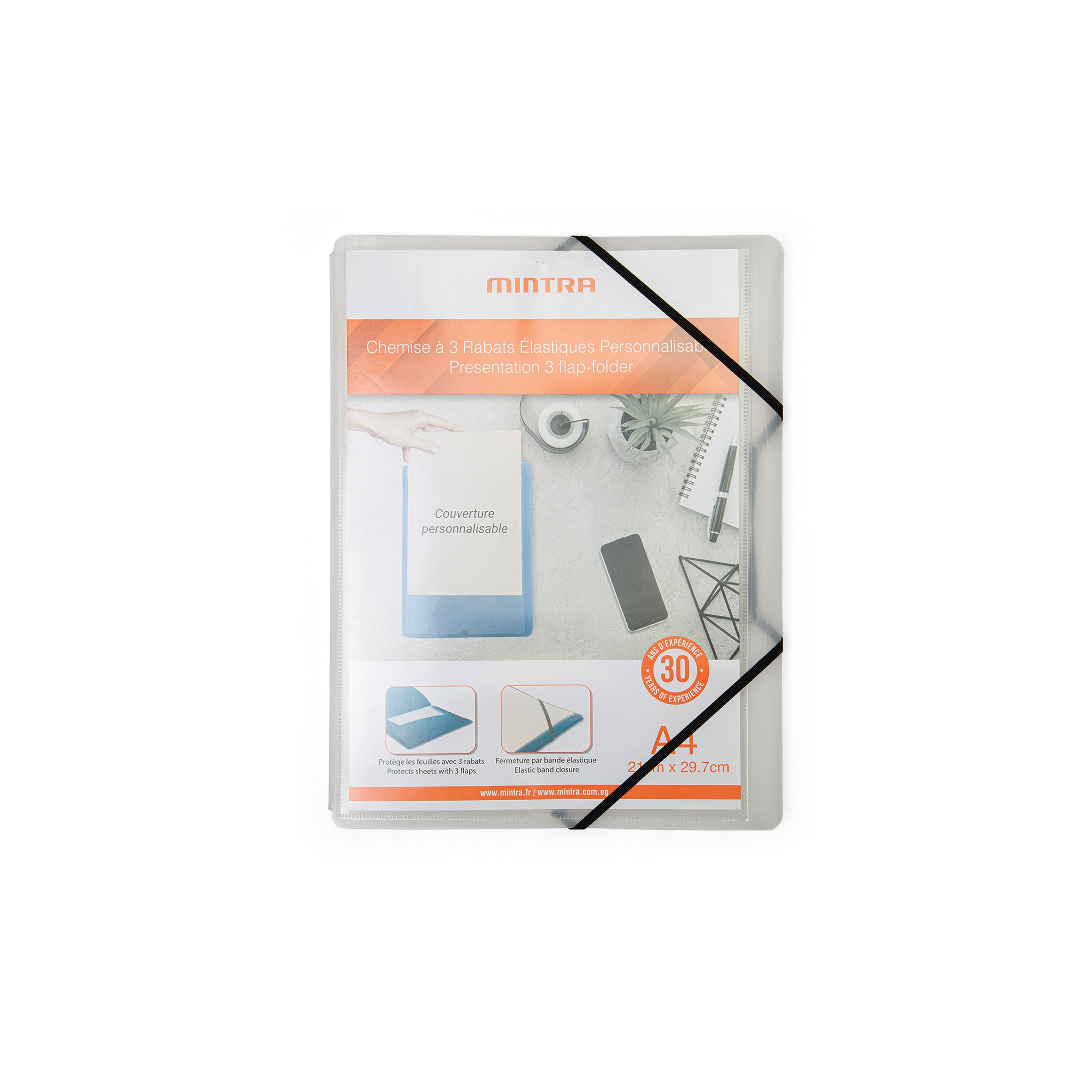 Mintra Pack of 10 3-flap pockets - Polypropylene - Customizable 