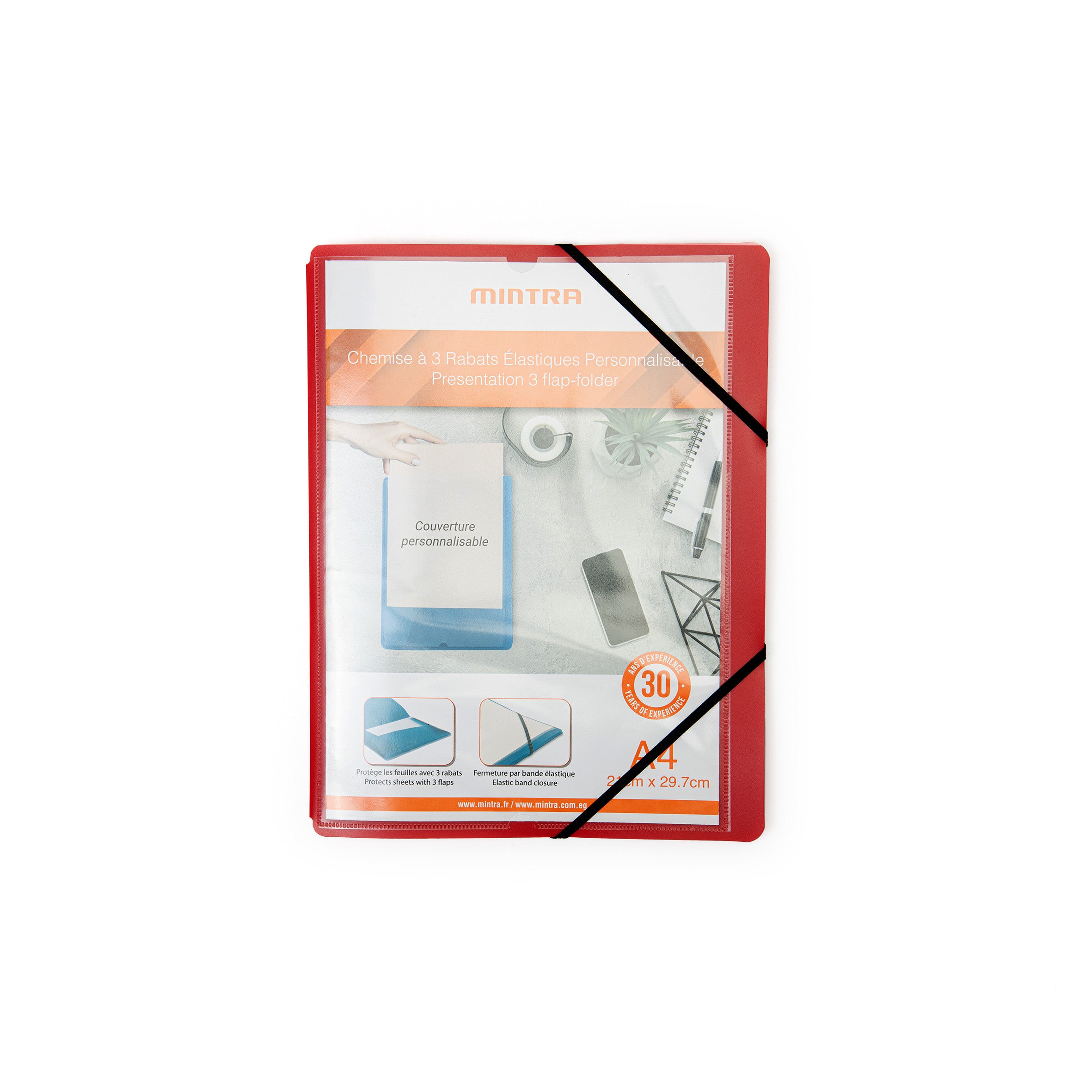 Mintra Pack of 10 3-flap pockets - Polypropylene - Customizable 