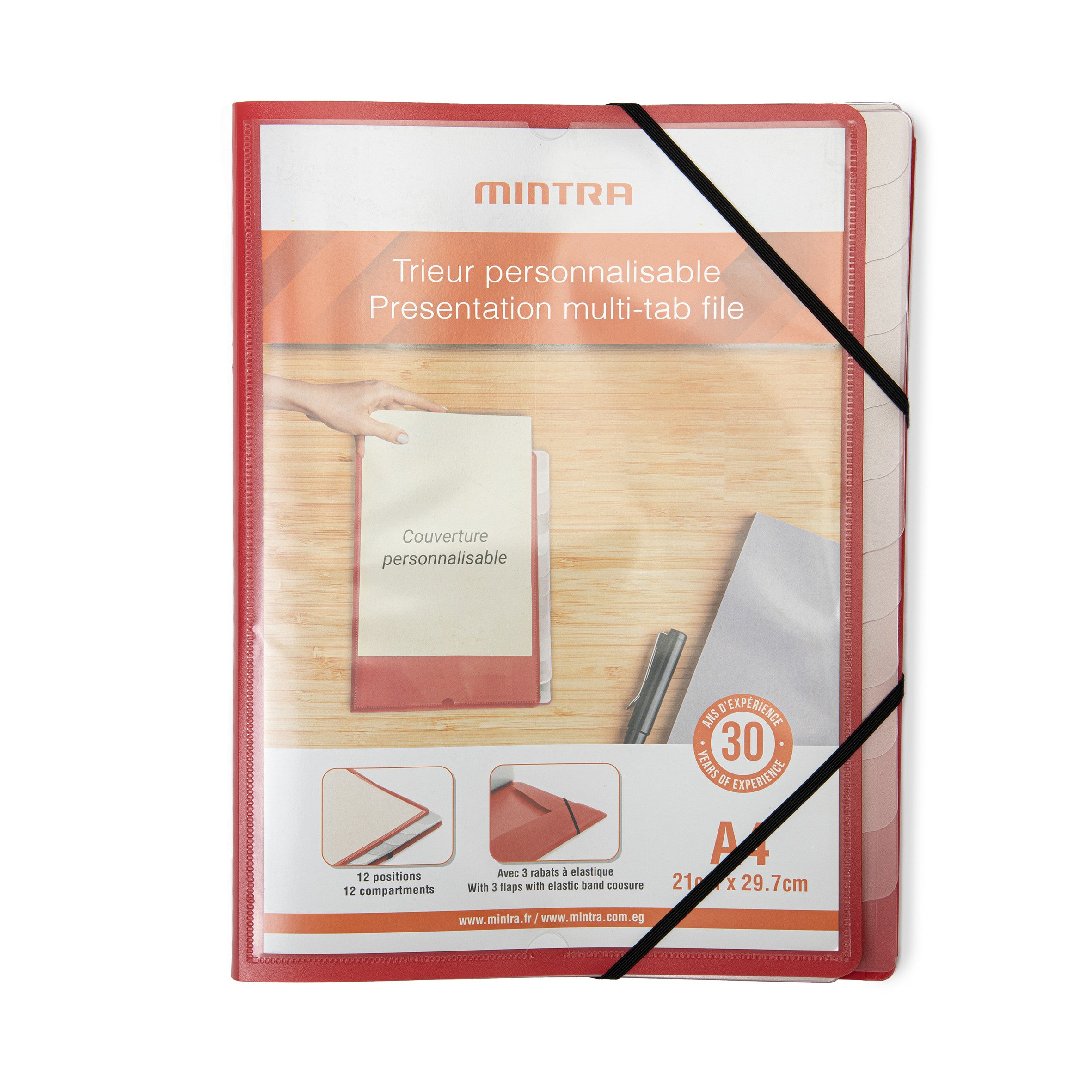 Mintra Trieur A4 - 12 touches - Polypropylène - Personnalisable