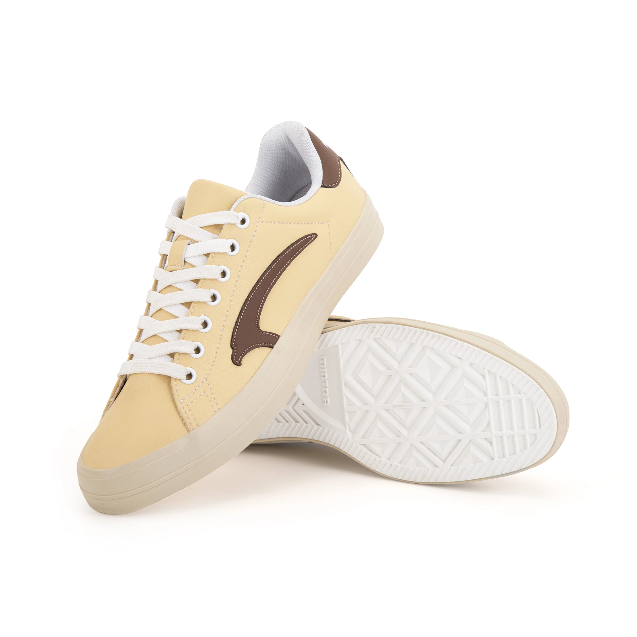 Urban-Chaussures lifestyle-Hommes-Jaune de soja / Brun cacao