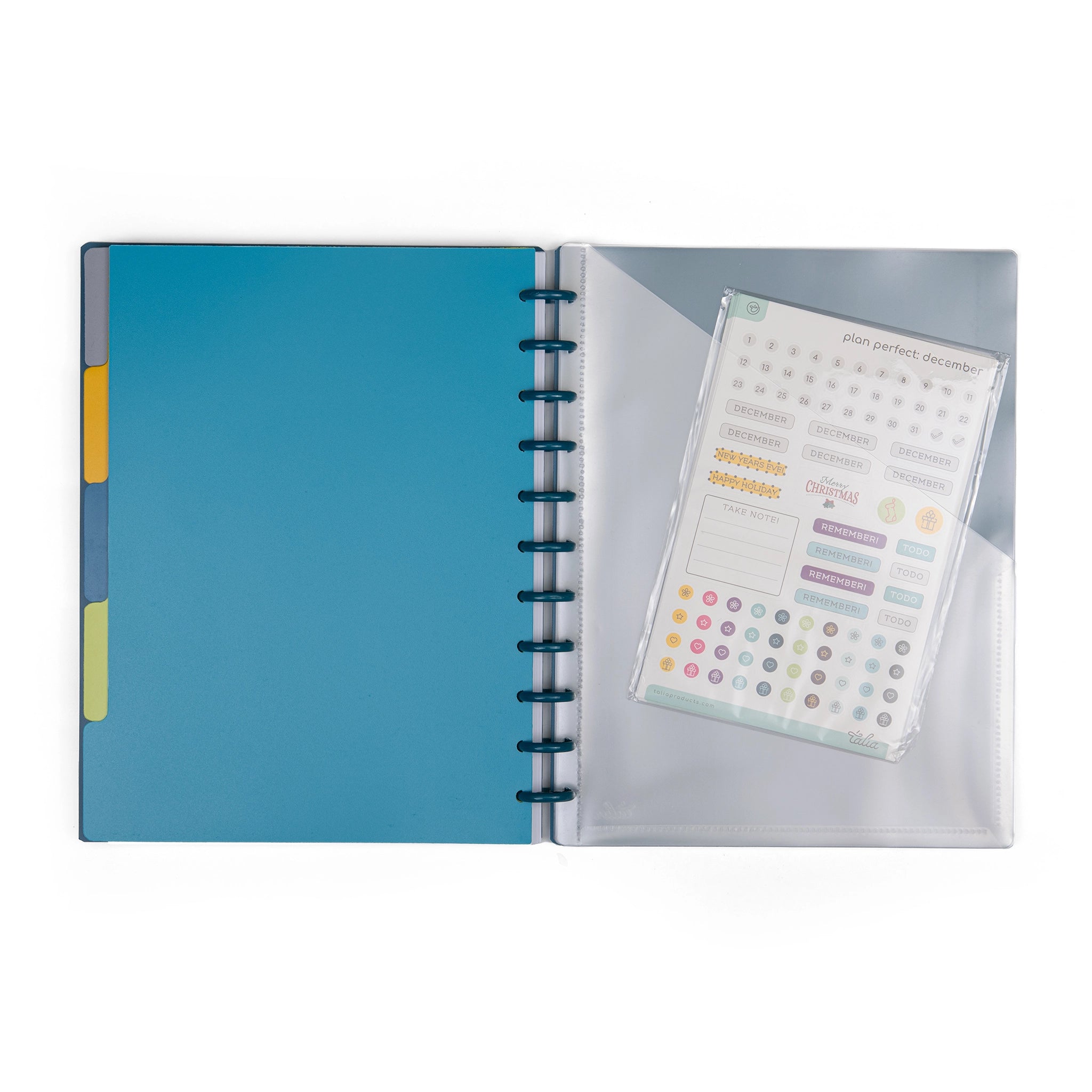 Talia – Complete A5 Discbound Notebook Kit – Customizable Organizer Planner – Includes: Pocket, Dividers, Lined Paper, Discs &amp; Stickers – A5 Format – Several Colors Available
