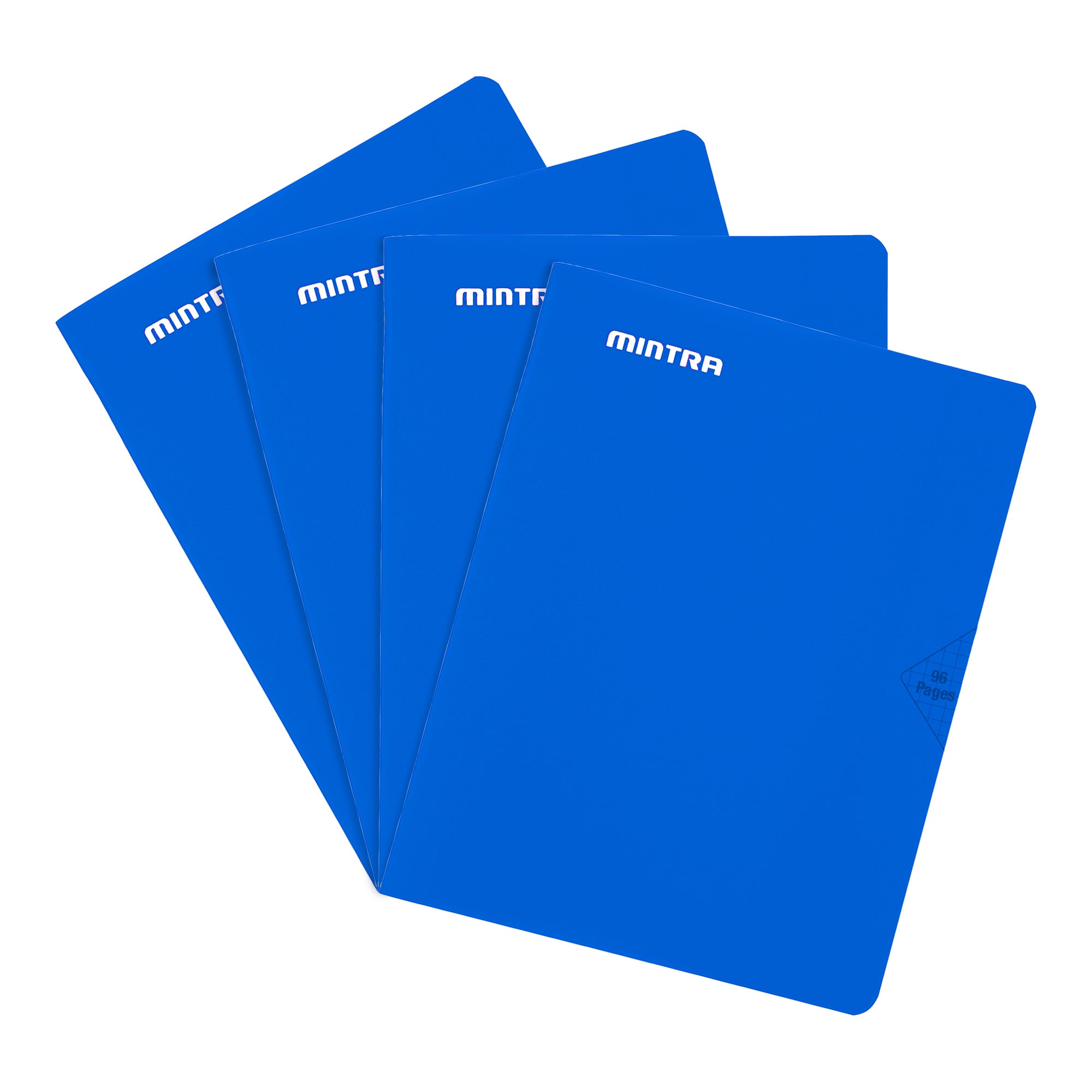 Mintra Pack of 4 A4 notebooks - Stapled - Small squares 5x5 - Plastic cover - 96 pages 