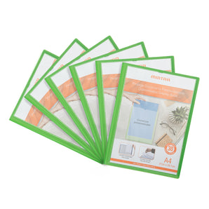 Mintra Set of 6 Document Protectors - Polypropylene - Customizable - Green 