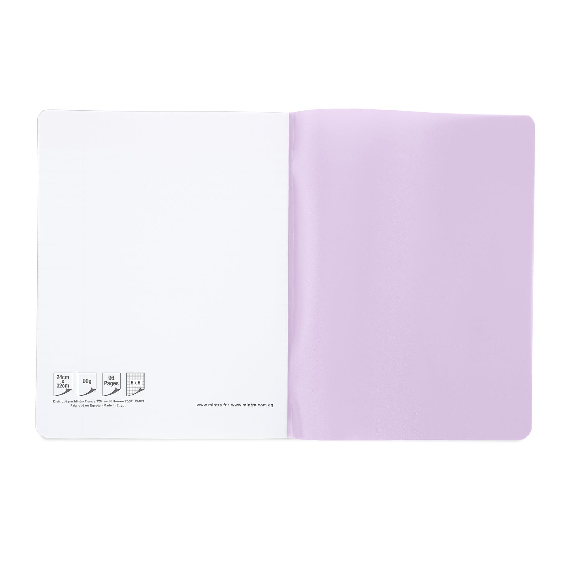 Mintra Notebooks 24X32 - Stapled - Small 5x5 squares - Plastic cover - 96 pages 