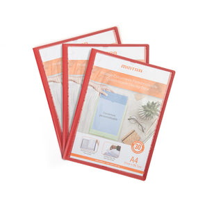 Mintra Set of 3 Document Protectors - Polypropylene - Customizable - Red