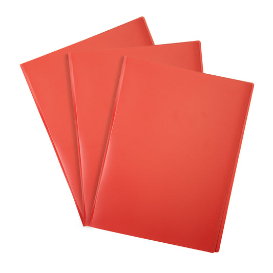 Mintra Lot de 3 Protège-documents - Polypropylène - Premium - Rouge