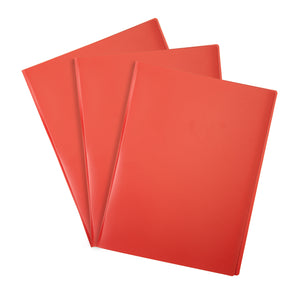 Mintra Set of 3 Document Protectors - Polypropylene - Premium - Red