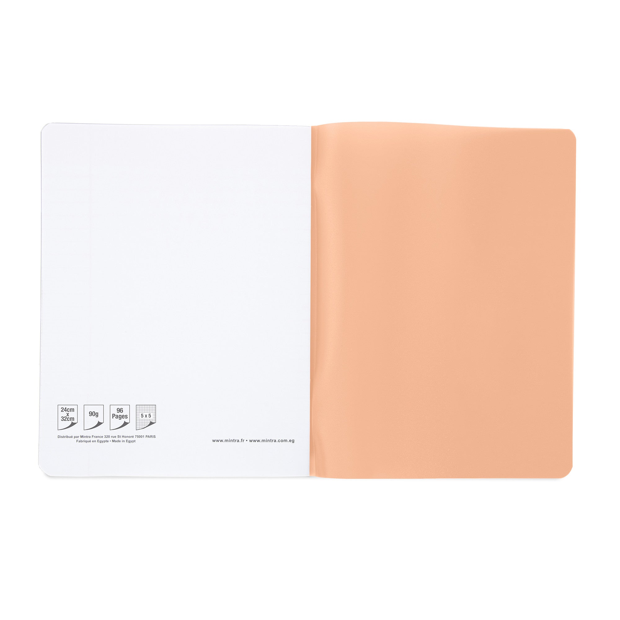 Mintra Notebooks 24X32 - Stapled - Small 5x5 squares - Plastic cover - 96 pages 