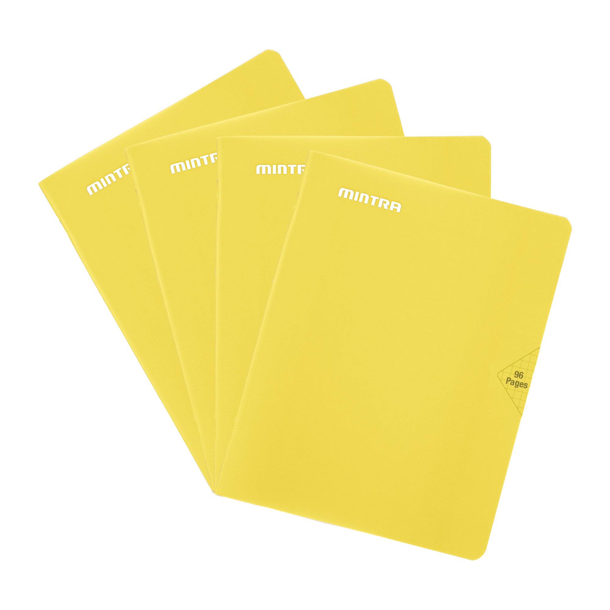 Mintra Pack of 4 A4 notebooks - Stapled - Small squares 5x5 - Plastic cover - 96 pages 