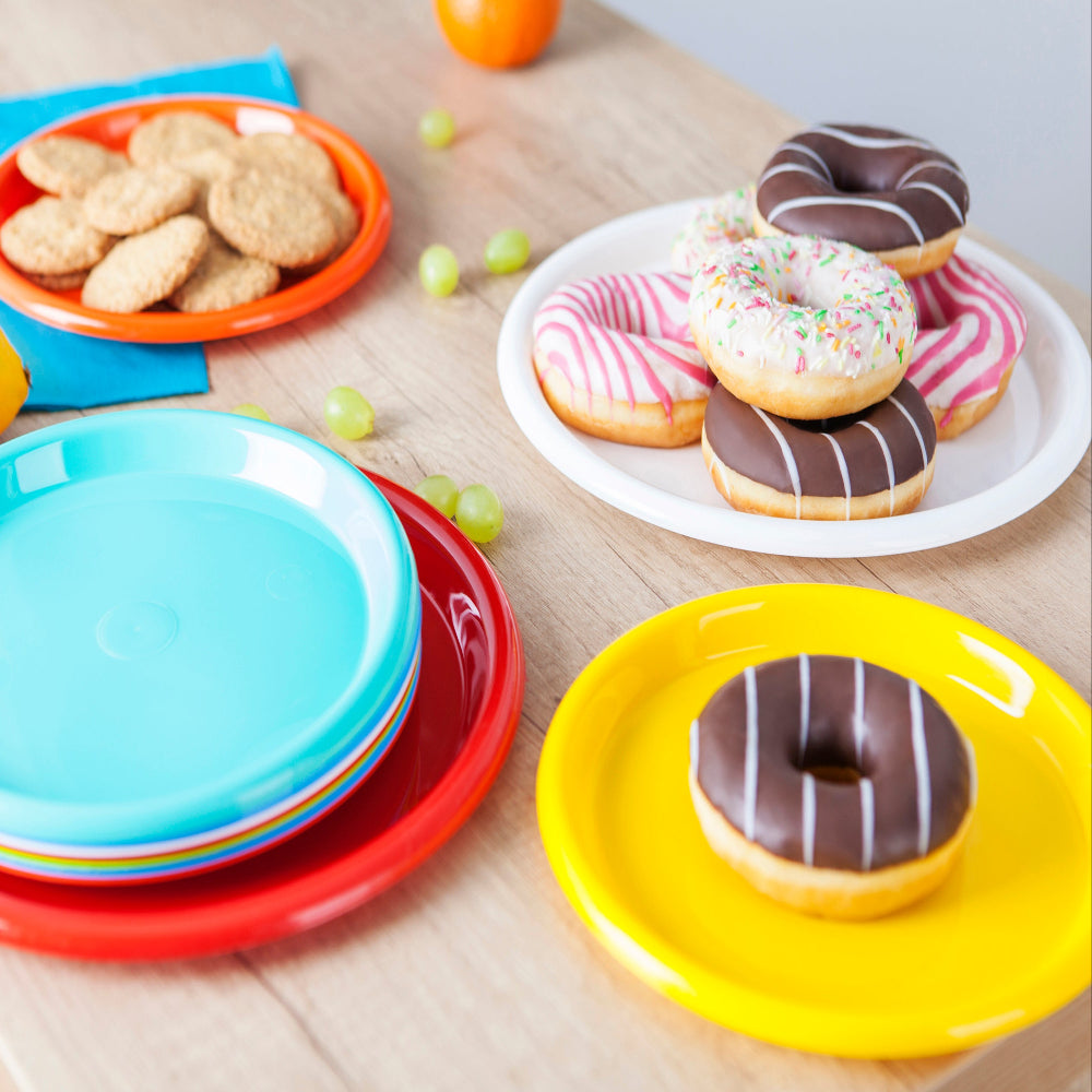 Mintra Plastic Plate - Small - Pack of 12 - Assorted Colors 