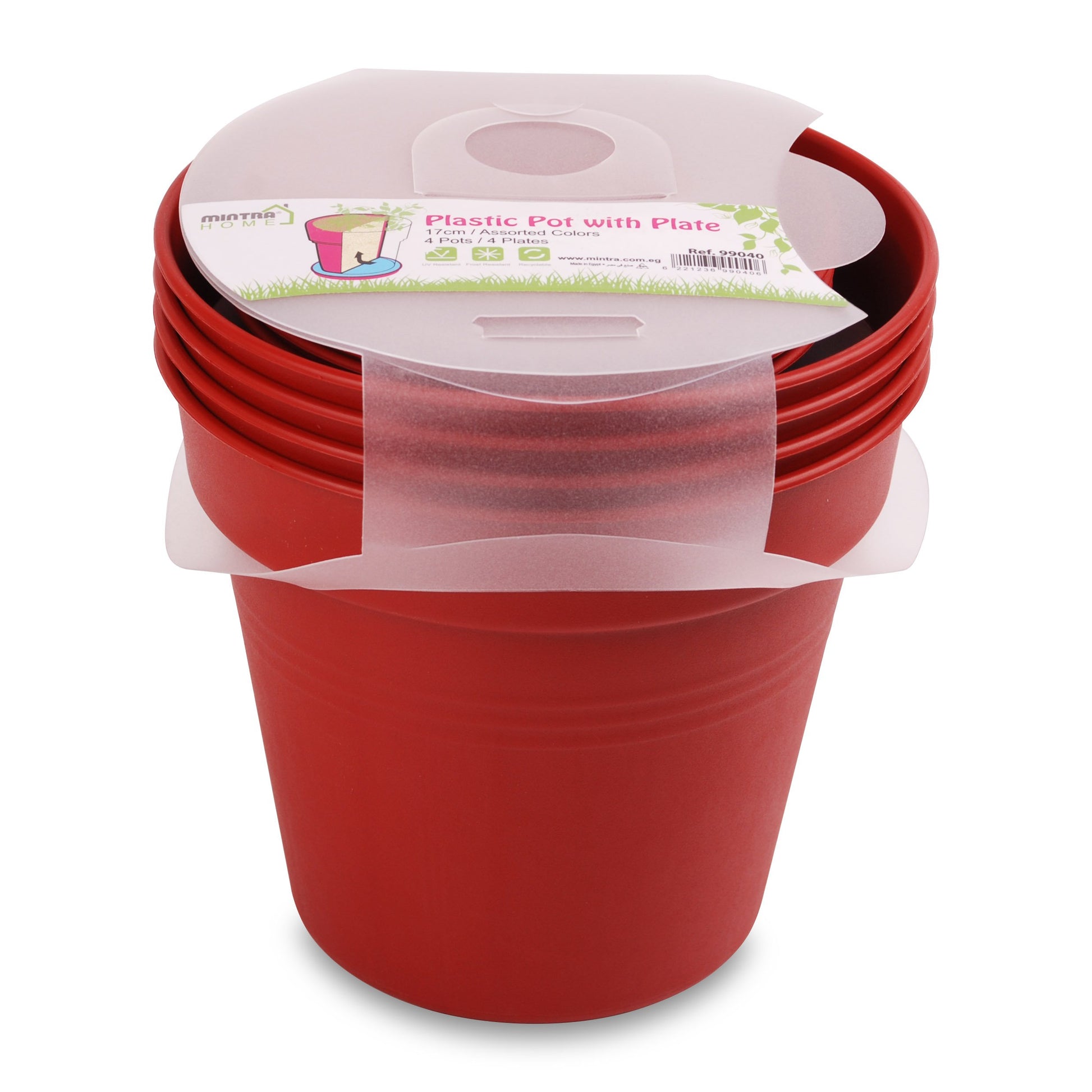 Round Plant Pots With Base (4 Pack, 6in) - Mintra France