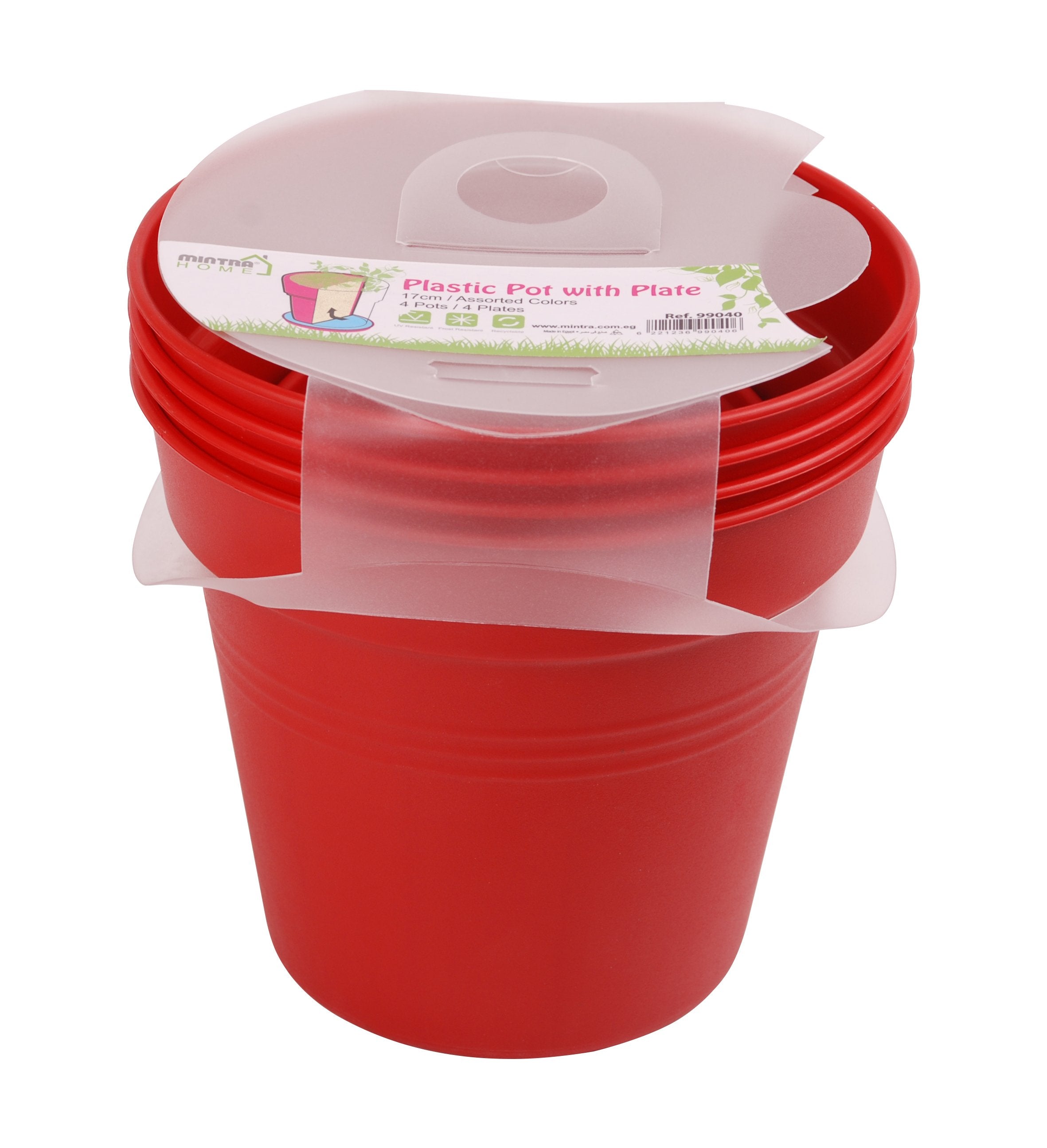 Round Plant Pots With Base (4 Pack, 6in) - Mintra France