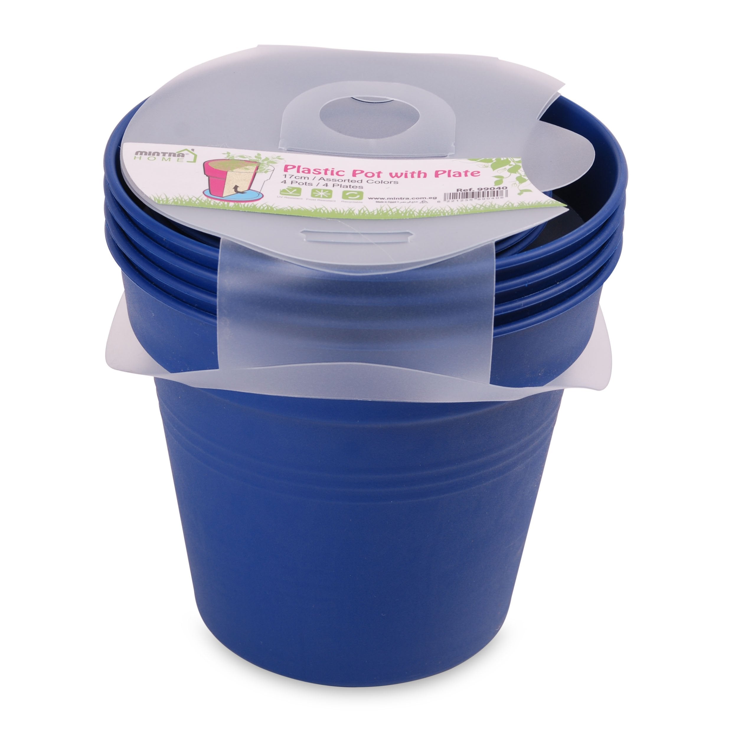 Round Plant Pots With Base (4 Pack, 6in) - Mintra France