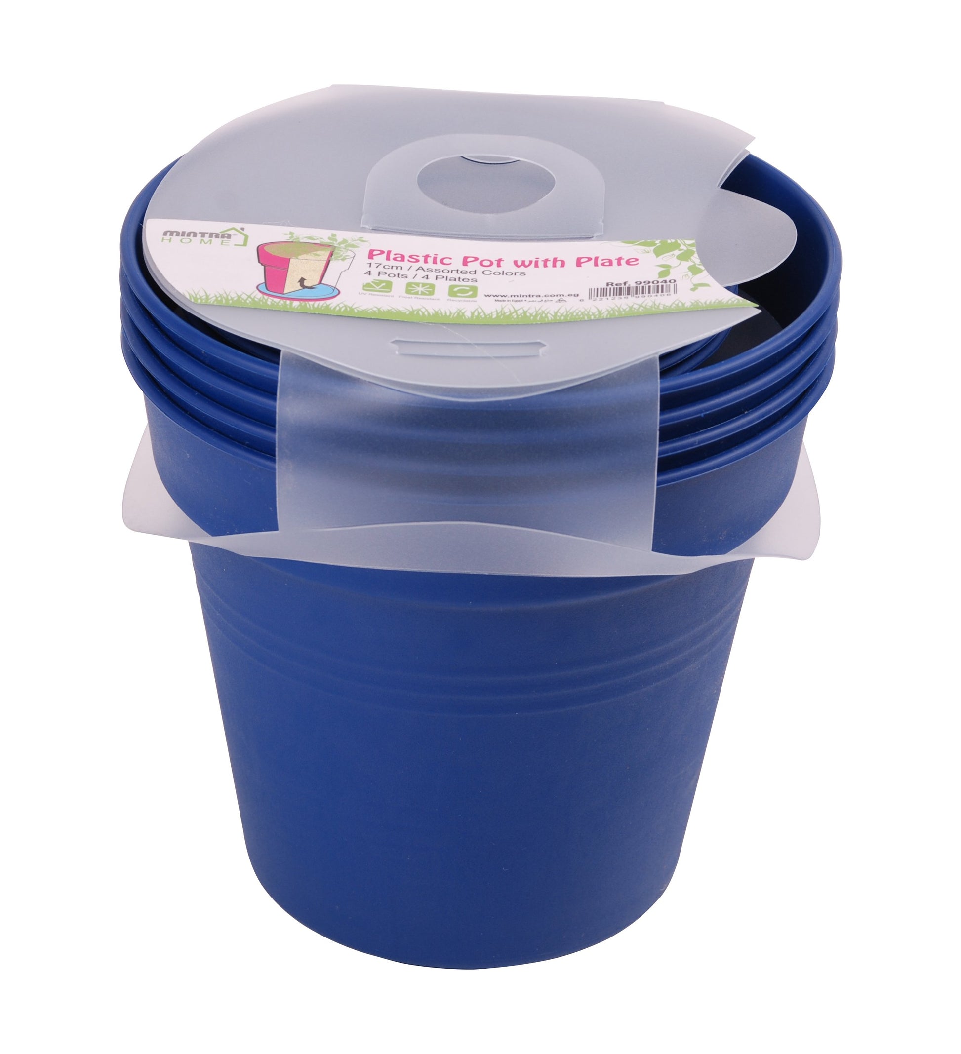 Round Plant Pots With Base (4 Pack, 6in) - Mintra France