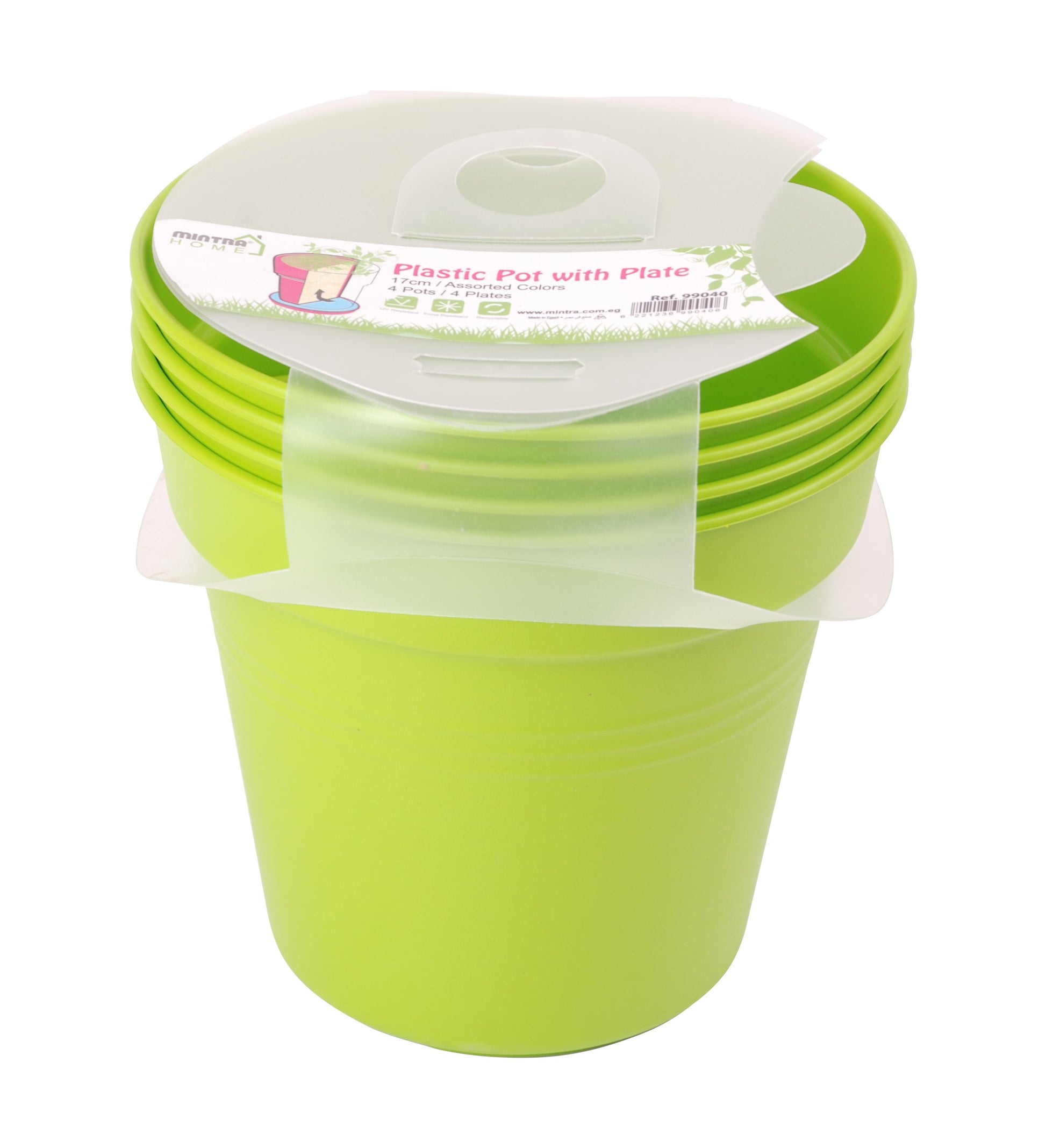 Round Plant Pots With Base (4 Pack, 6in) - Mintra France