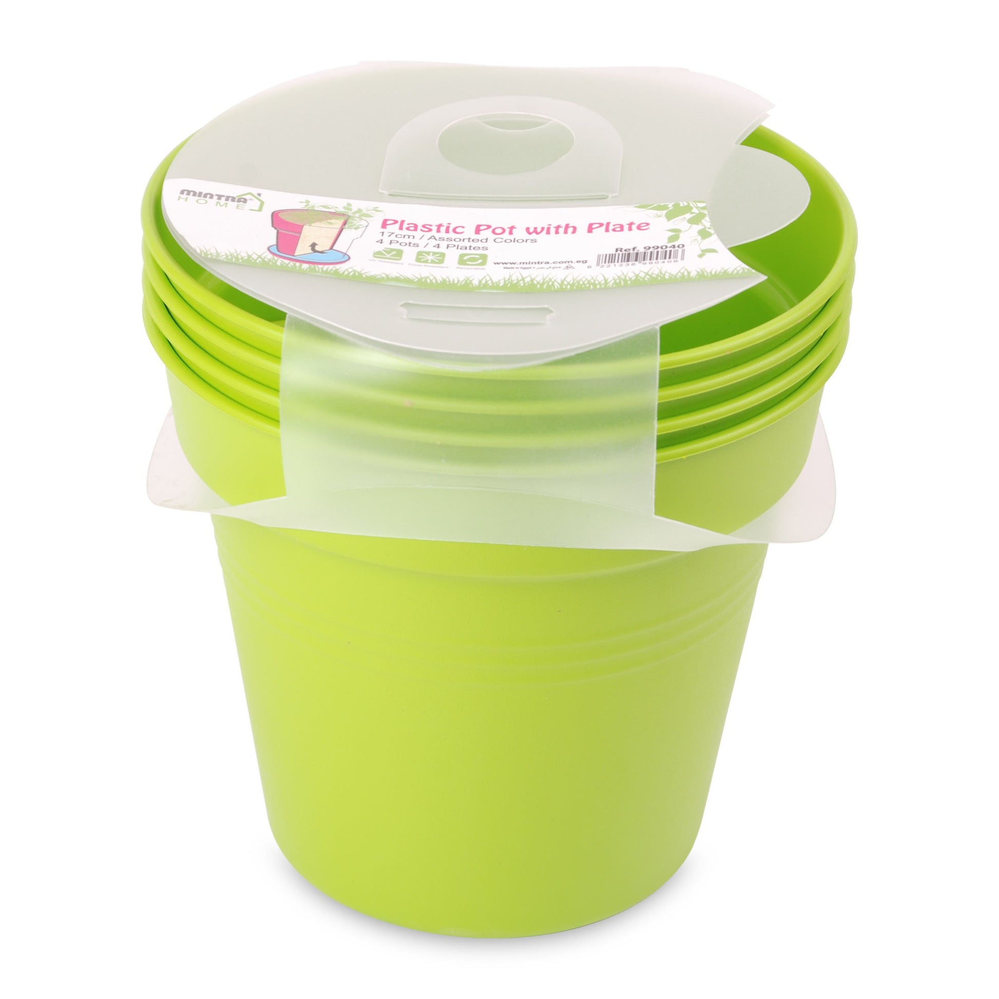Round Plant Pots With Base (4 Pack, 6in) - Mintra France