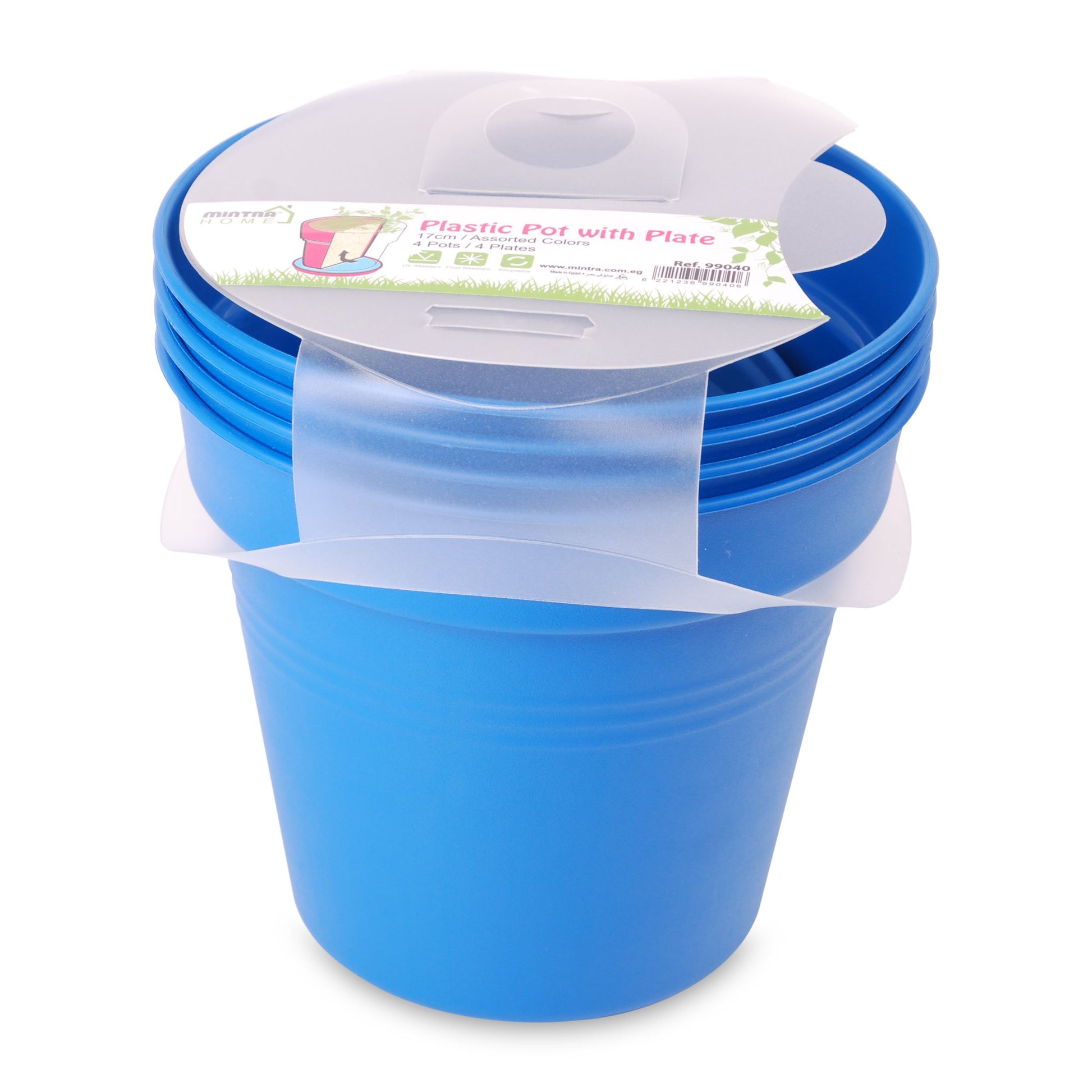 Round Plant Pots With Base (4 Pack, 6in) - Mintra France