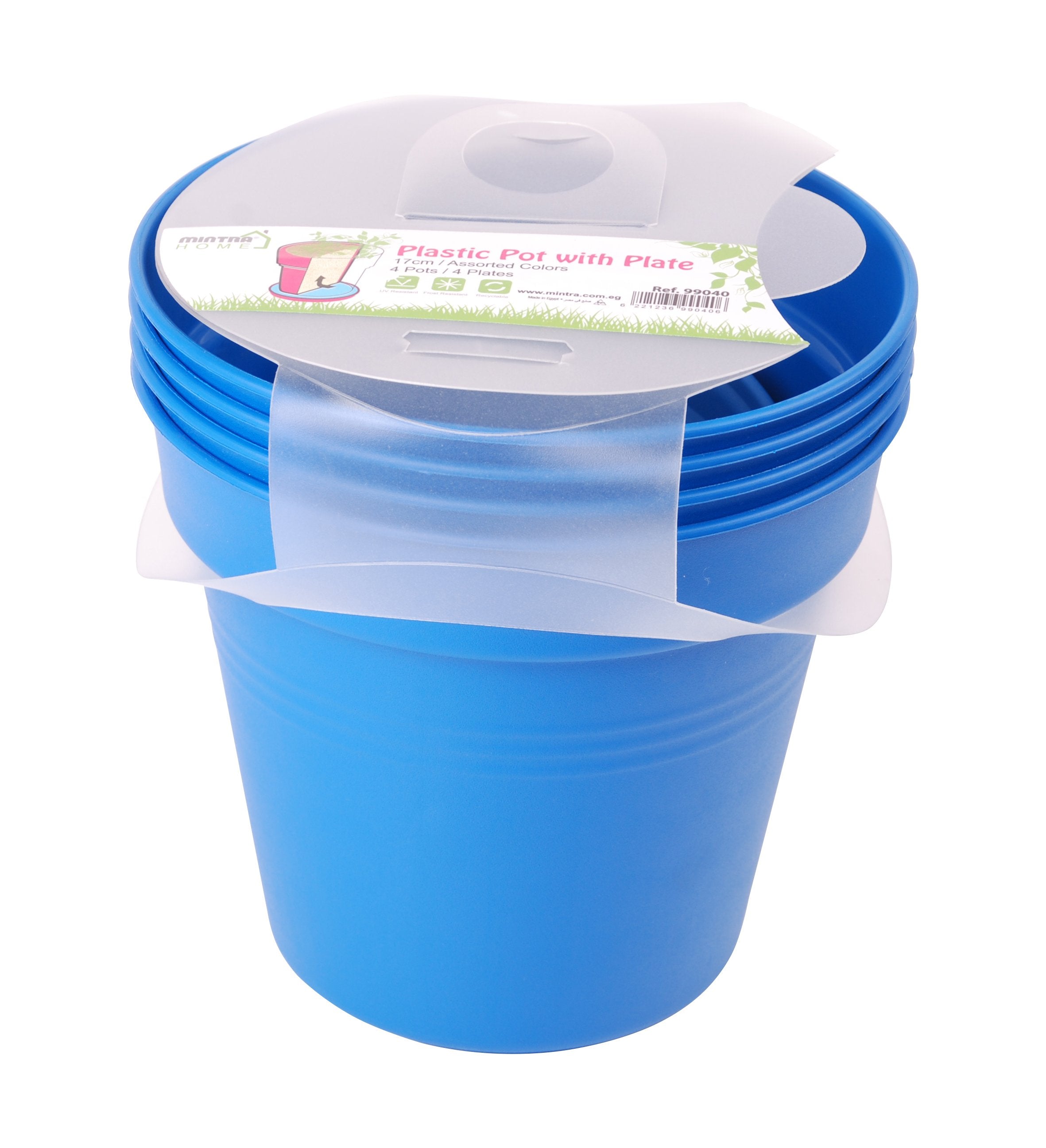 Round Plant Pots With Base (4 Pack, 6in) - Mintra France
