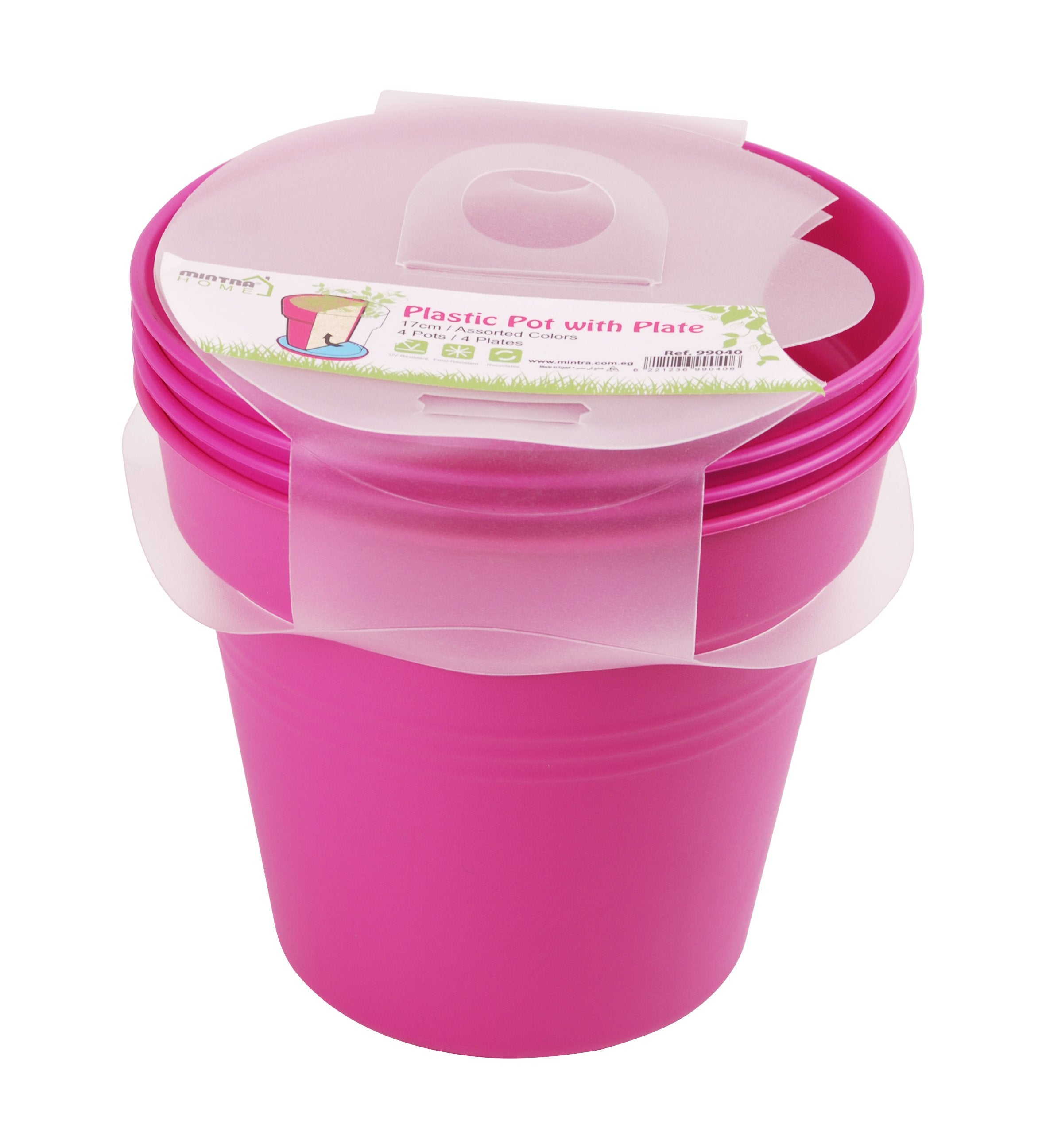 Round Plant Pots With Base (4 Pack, 6in) - Mintra France