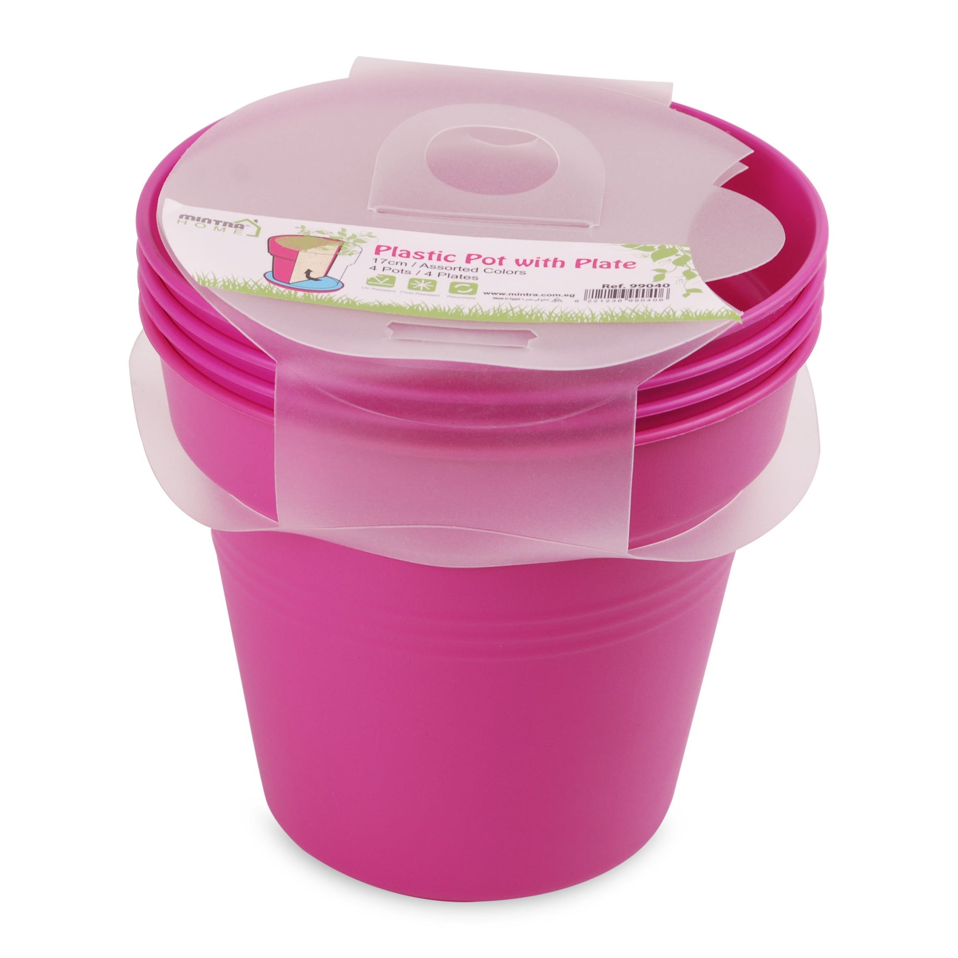 Round Plant Pots With Base (4 Pack, 6in) - Mintra France