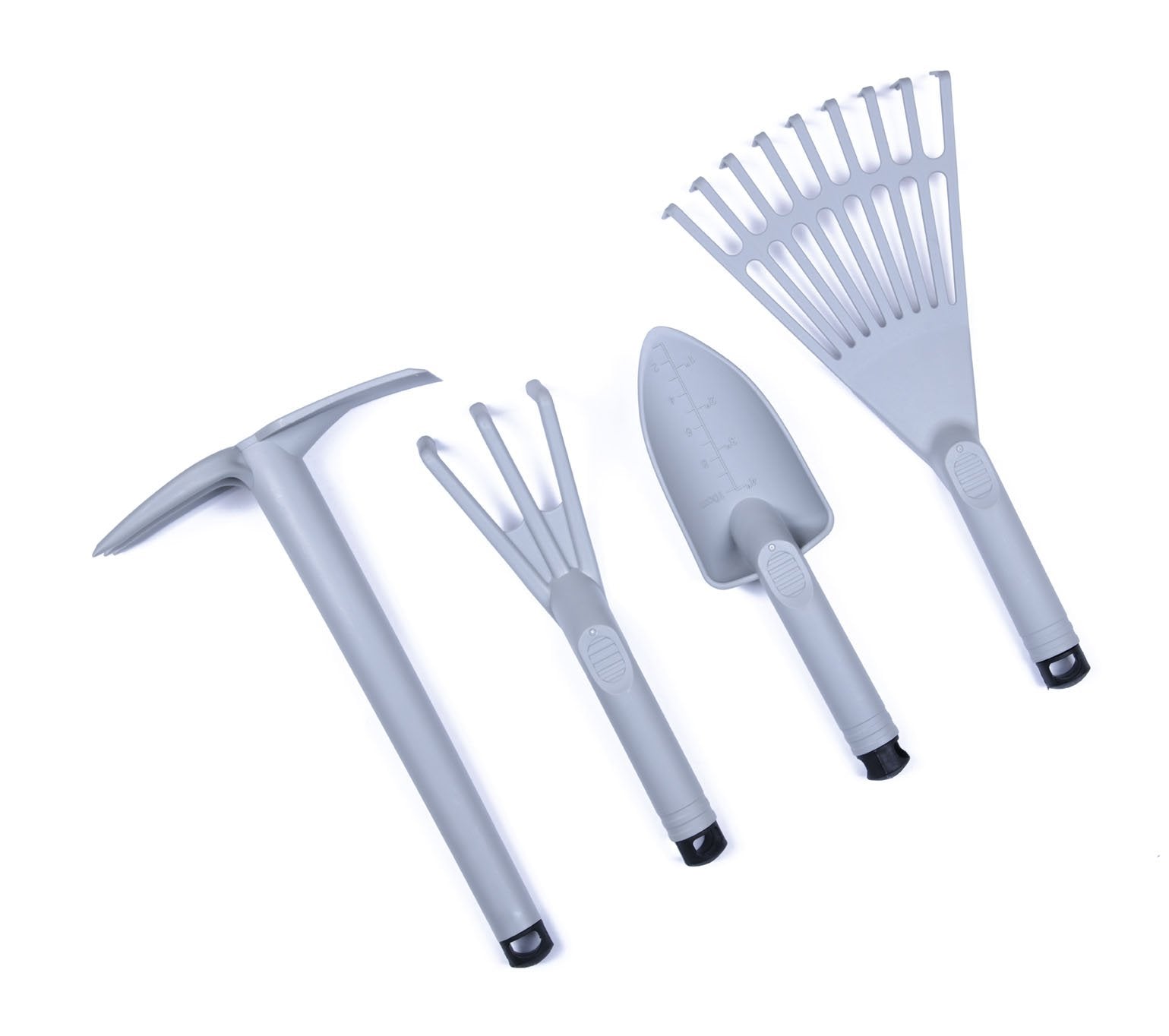 Set d'outils de Jardinage (Lot de 4 pièces: motoculteurs, Truelle-et-Griffe , Pelle, Râteau)-Mintra France
