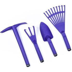 Set d'outils de Jardinage (Lot de 4 pièces: motoculteurs, Truelle-et-Griffe , Pelle, Râteau)-Mintra France