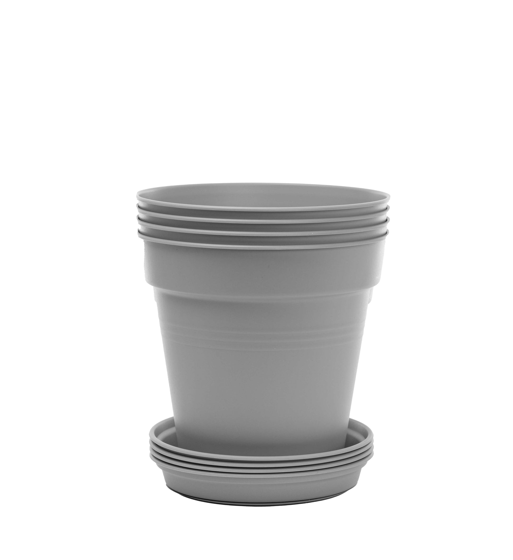 Pots de Jardin Rond avec plat circulaire (13cm, Lot de 4)