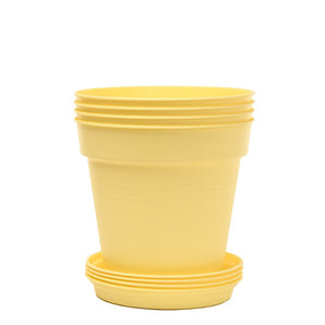 Round Plant Pots With Base (4 Pack, 6.7in) 15 Cm - Mintra France