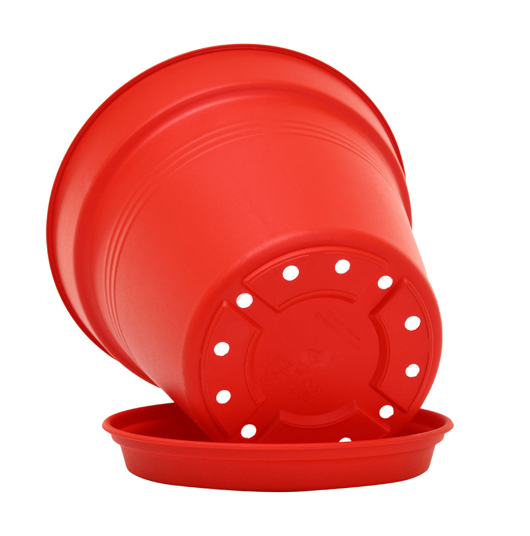 Pots de Jardin Rond avec plat circulaire (15cm, Lot de 4)