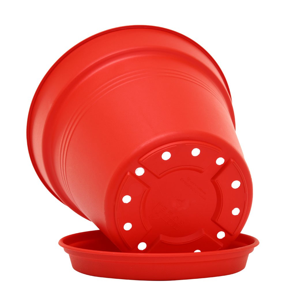 Pots de Jardin Rond avec plat circulaire (19 Cm, Lot de 4)