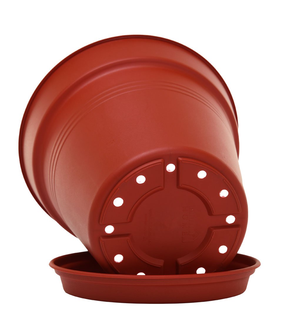 Pots de Jardin Rond avec plat circulaire (17cm, Lot de 4)