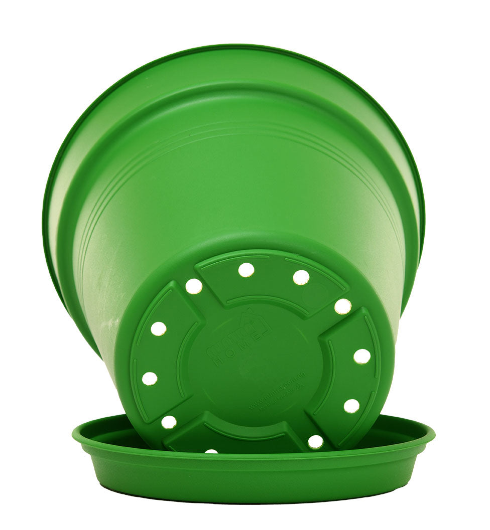 Pots de Jardin Rond avec plat circulaire (15cm, Lot de 4)