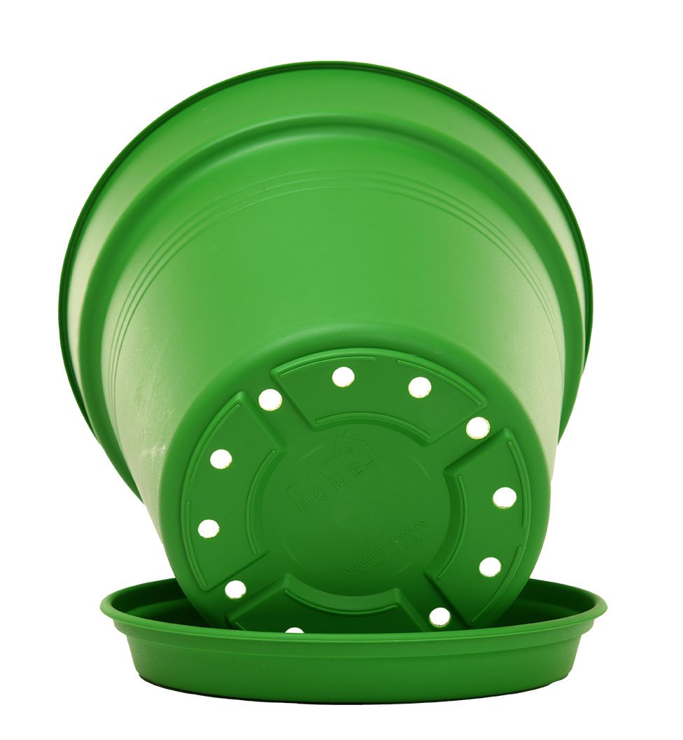 Pots de Jardin Rond avec plat circulaire (19 Cm, Lot de 4)