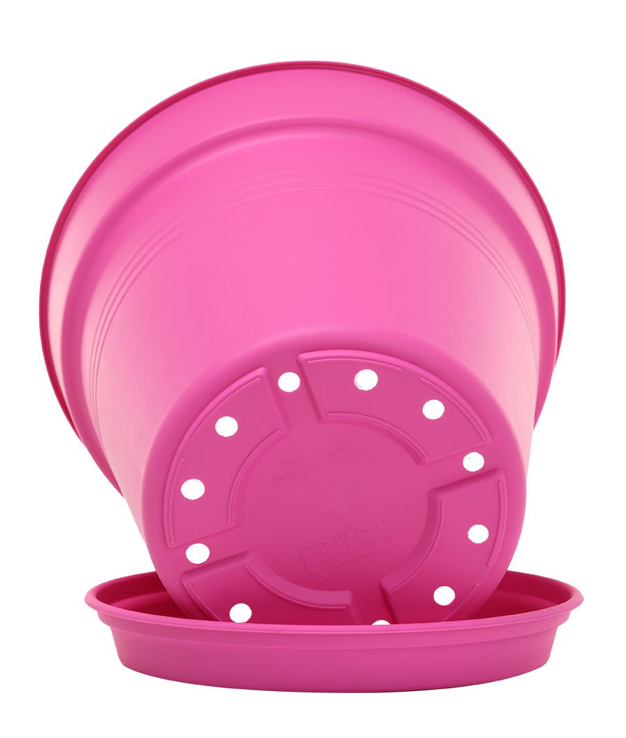 Pots de Jardin Rond avec plat circulaire (13cm, Lot de 4)