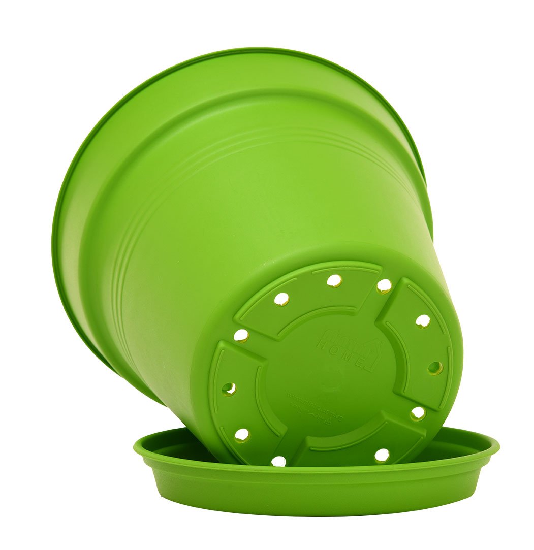 Pots de Jardin Rond avec plat circulaire (13cm, Lot de 4)