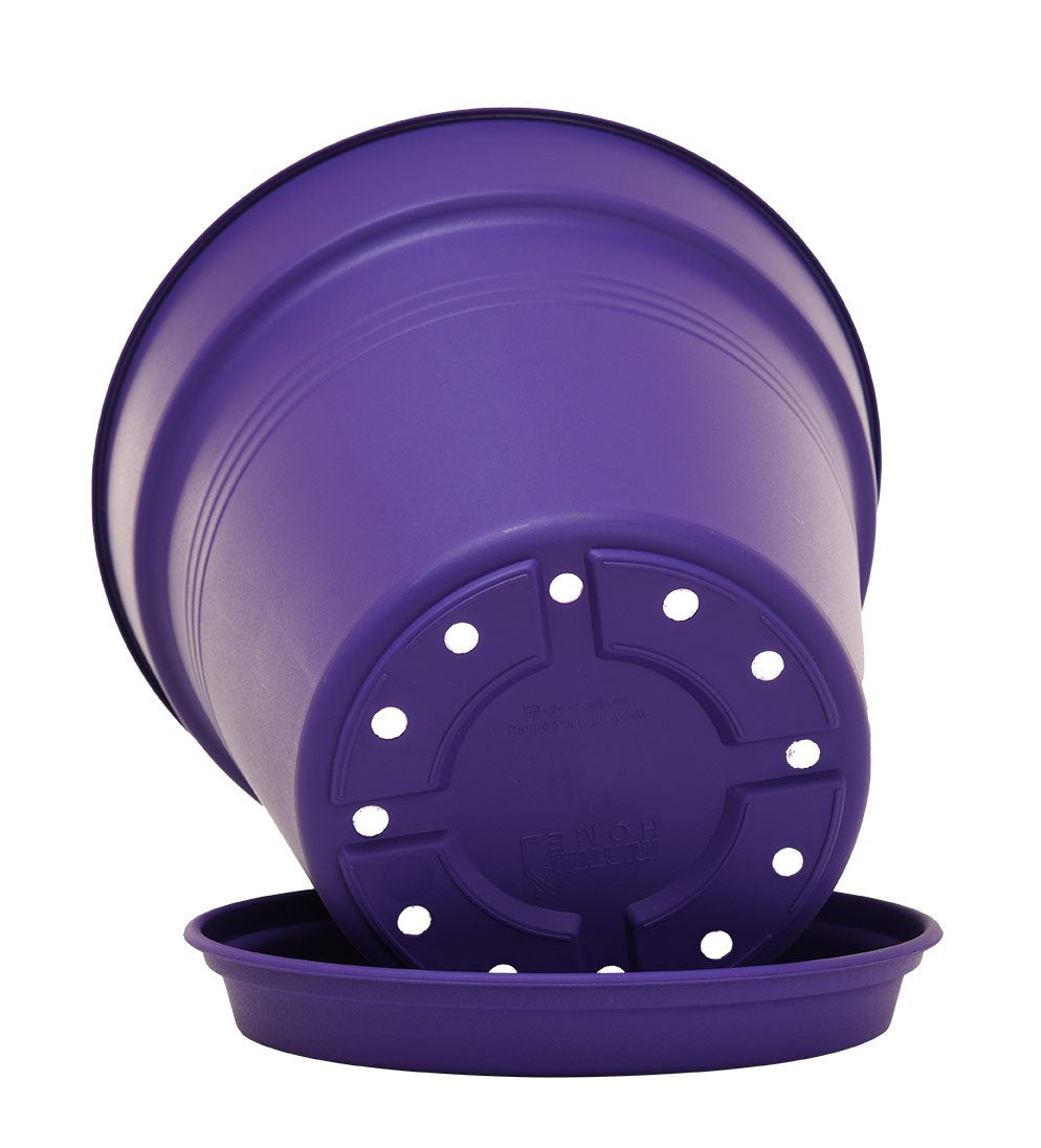 Pots de Jardin Rond avec plat circulaire (17cm, Lot de 4)