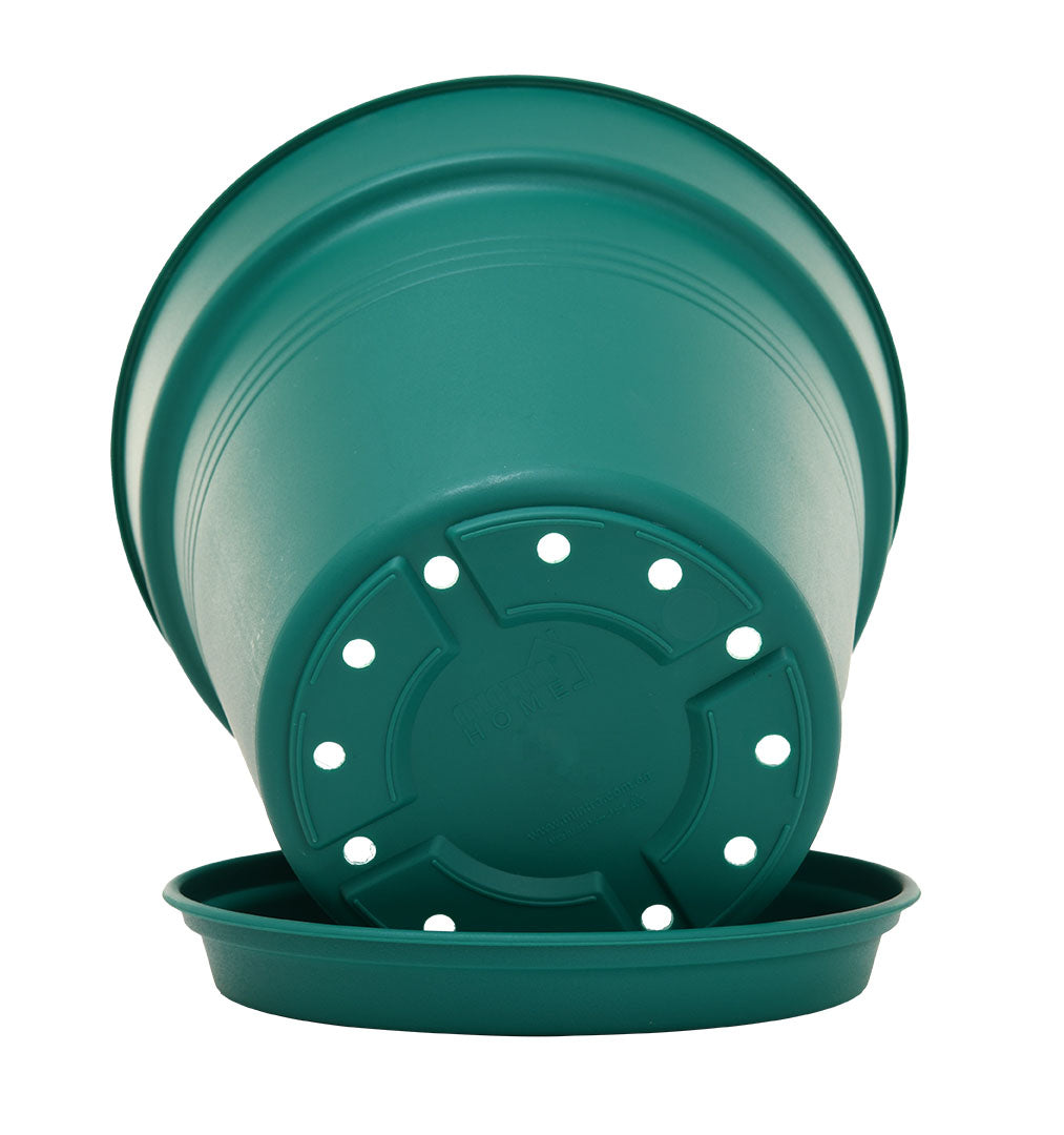Pots de Jardin Rond avec plat circulaire (15cm, Lot de 4)