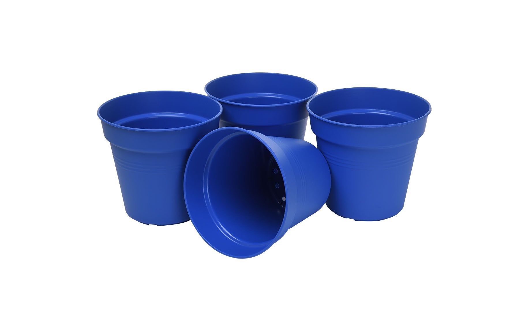 Pots de Jardin Rond avec plat circulaire (13cm, Lot de 4)