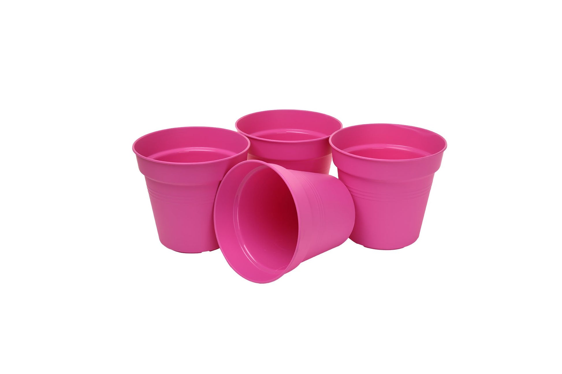 Pots de Jardin Rond avec plat circulaire (13cm, Lot de 4)