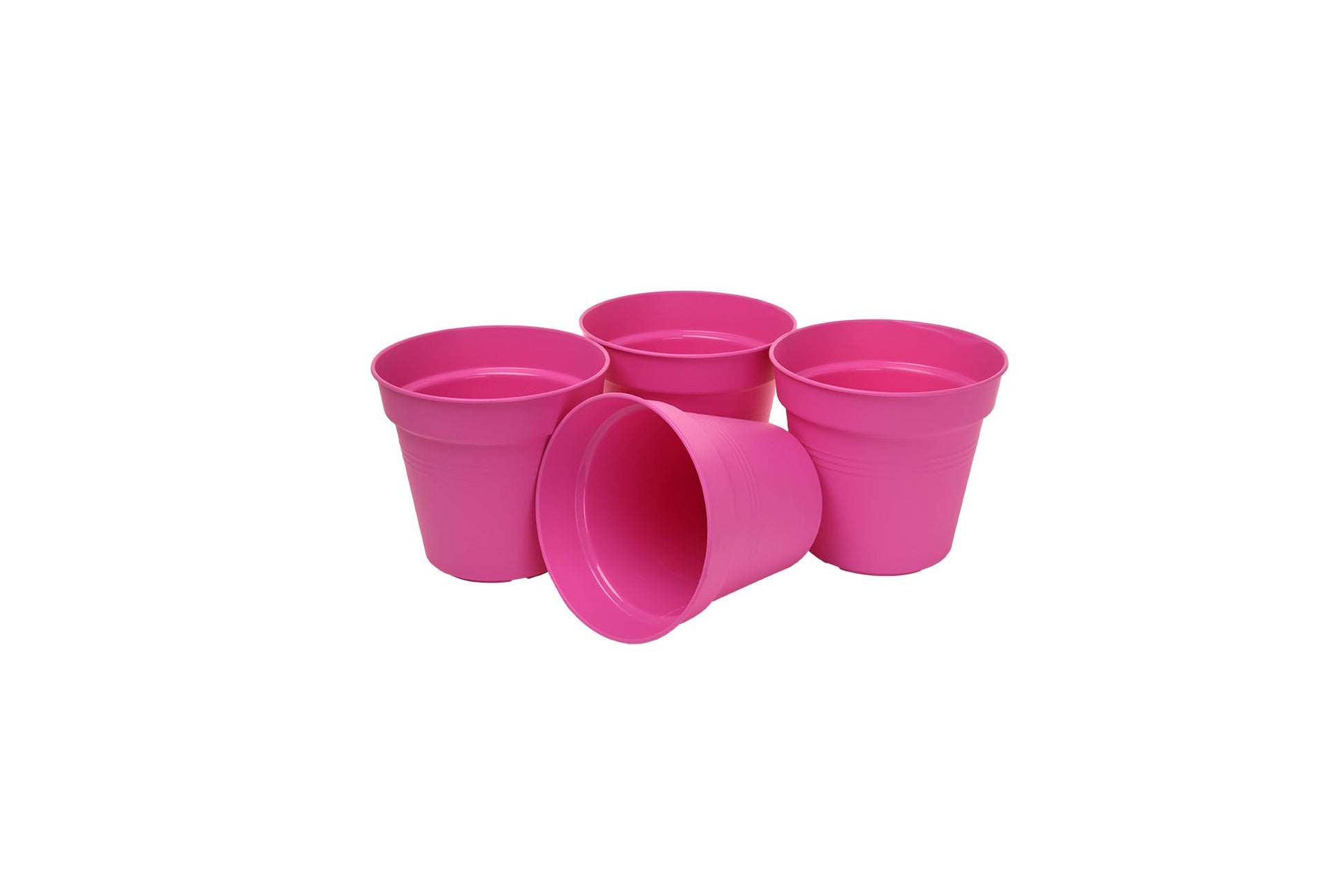 Pots de Jardin Rond avec plat circulaire (11cm, Lot de 4)