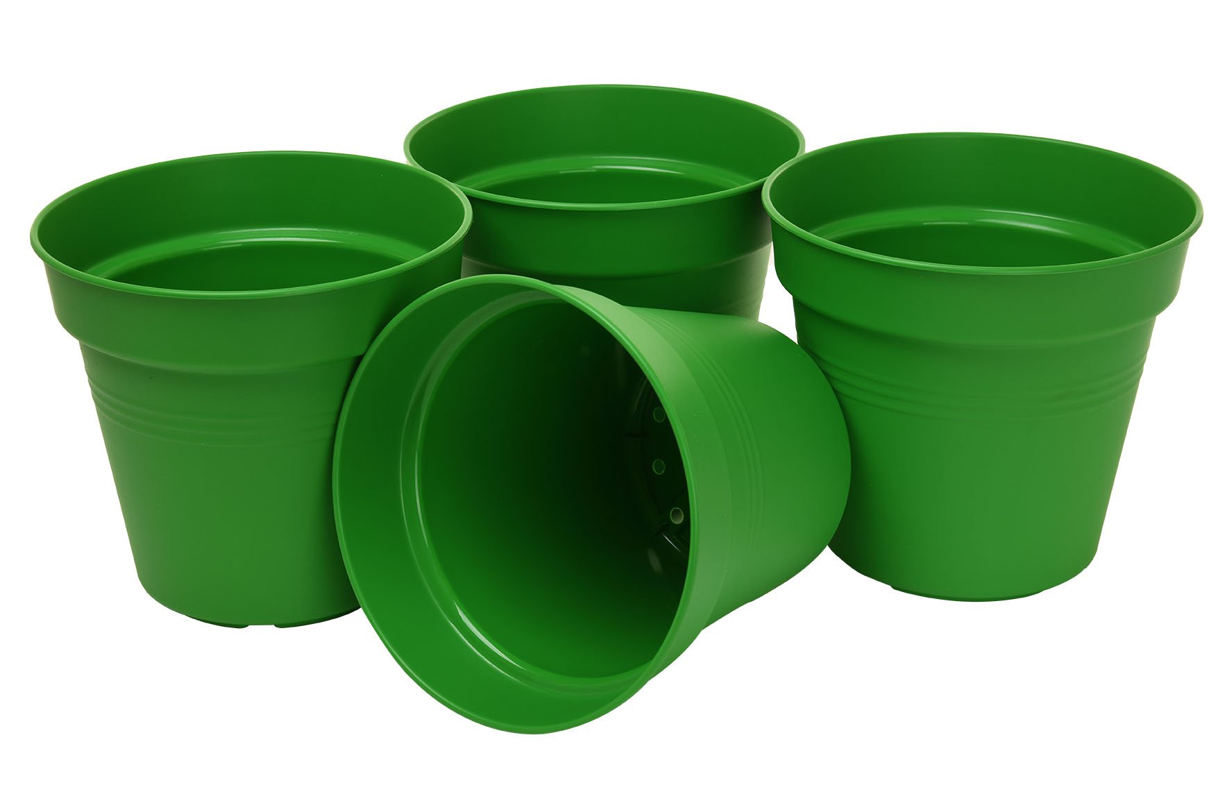 Pots de Jardin Rond avec plat circulaire (19 Cm, Lot de 4)