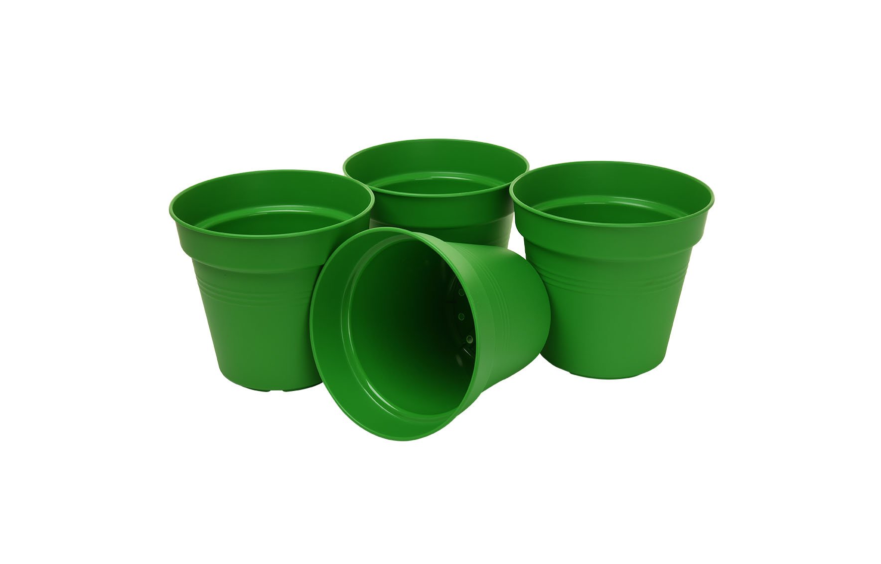 Pots de Jardin Rond avec plat circulaire (13cm, Lot de 4)