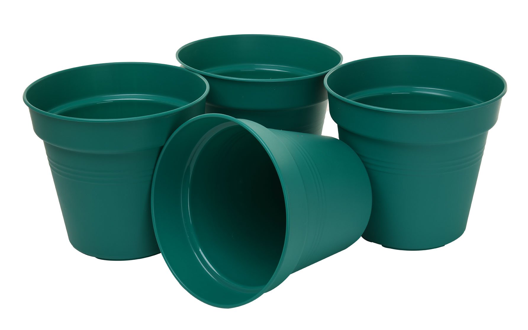 Pots de Jardin Rond avec plat circulaire (19 Cm, Lot de 4)